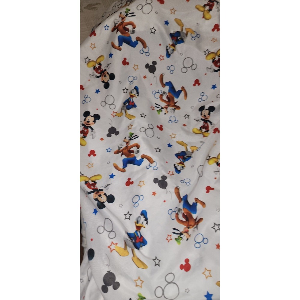 Disney Mickey Mouse Crib Toddler Bed Fitted Sheet Donald Duck Goofy Pluto Stars